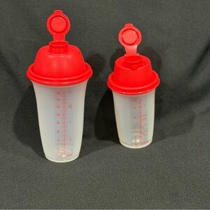 NEW!  Tupperware Red Quick Shake and Mini Quick Shake  Containers